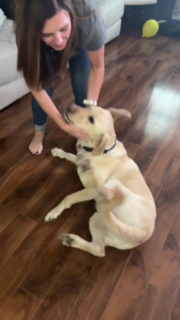 Katelyn with her pet in a pet UGC video