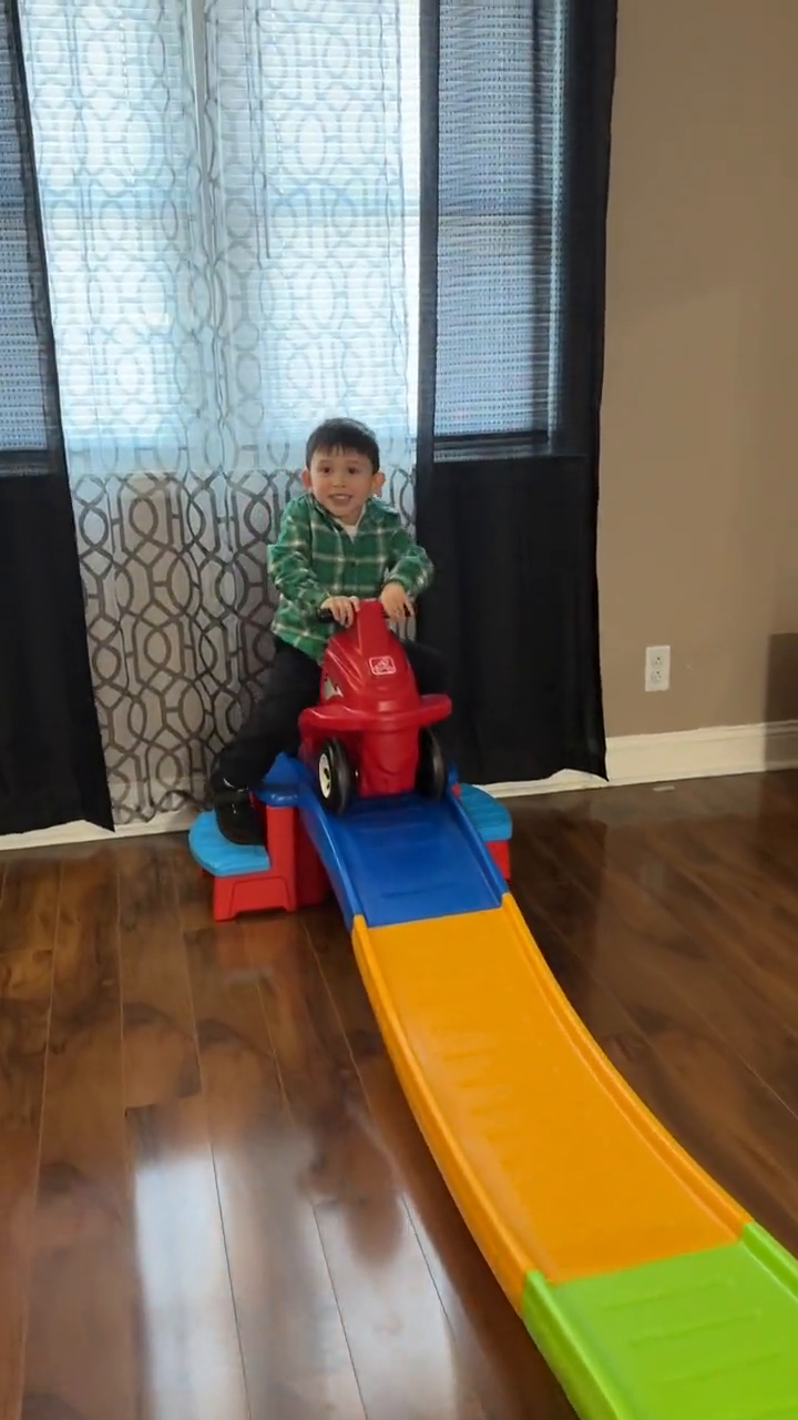 Katelyn on a family roller coaster ride in a family UGC video