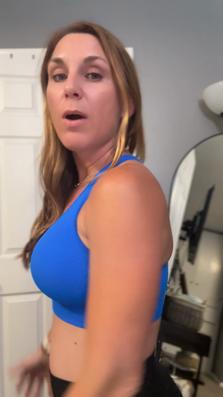 Katelyn running outdoors in a fitness UGC video